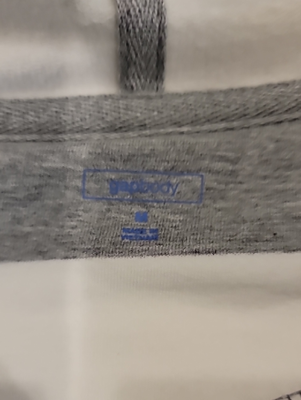 GAPbody Hooded Striped Sweatshirt Cover Up Gray White Medium - Picture 9 of 12